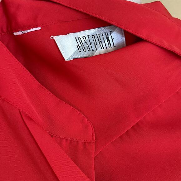 Vintage Josephine red button down blouse womens top XL - Picture 8 of 8